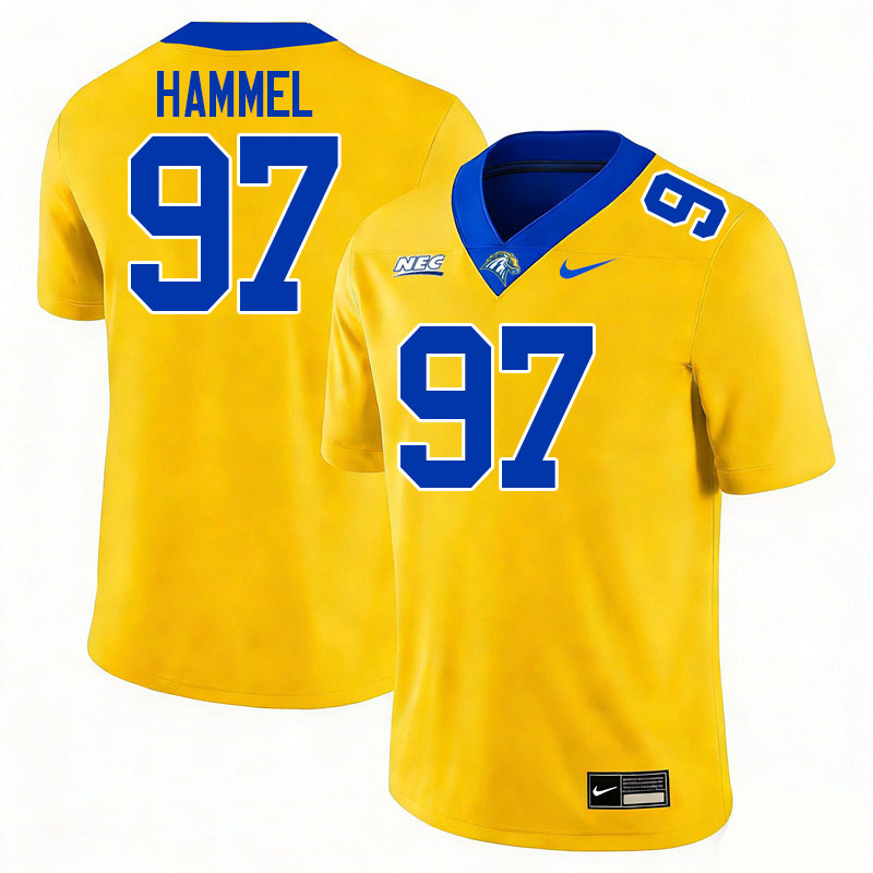 New Haven Chargers #97 Tyler Hammel College Football Jerseys,Uniforms Stitched-Gold